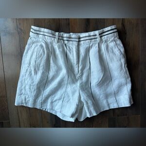 Banana Republic White Linen Tailored Shorts Size 4 Summer Coastal Chic
